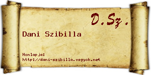 Dani Szibilla névjegykártya